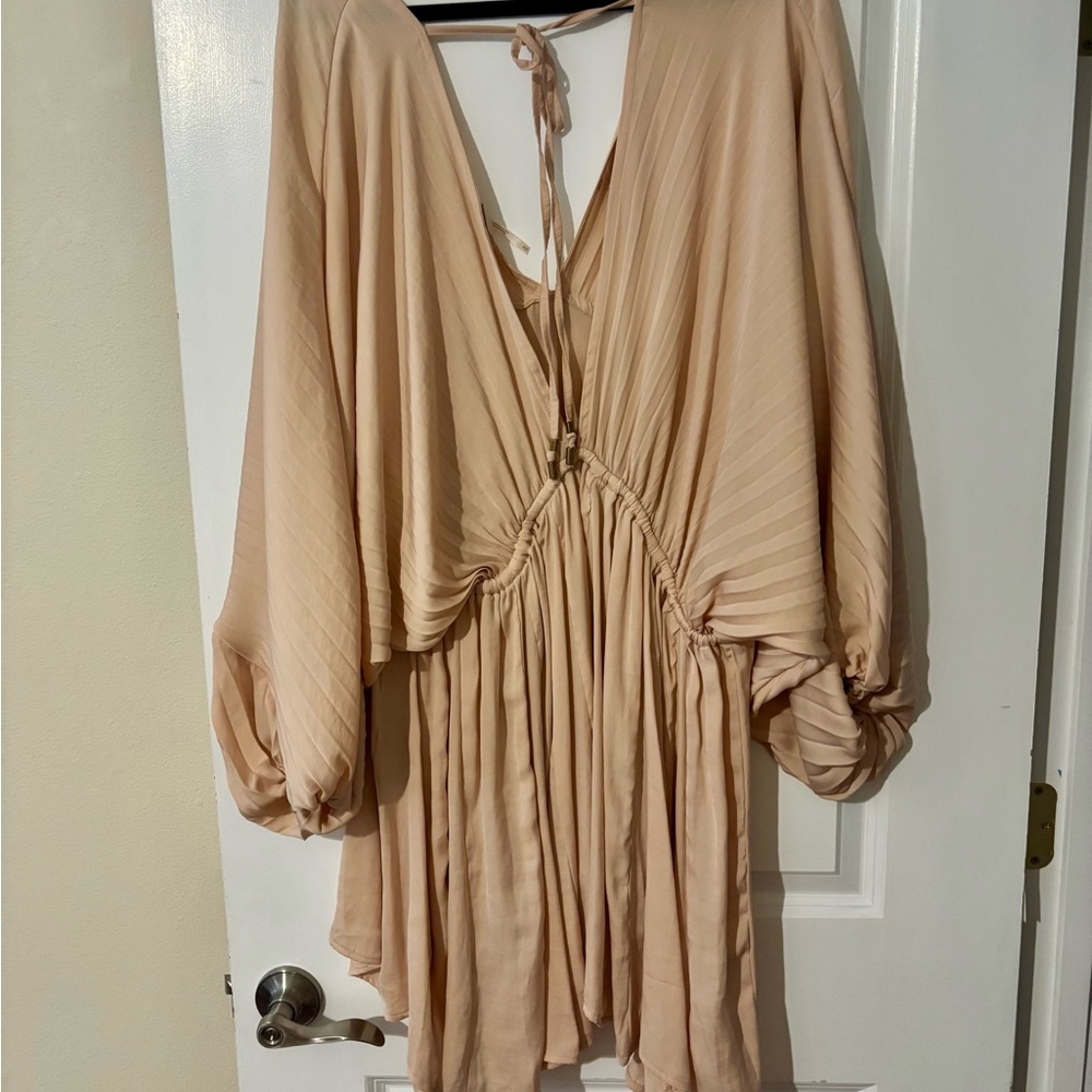 Women’s Free People Arzel Baloon Sleeve Blush Long Sleeve Mini Dress - Picture 7 of 8